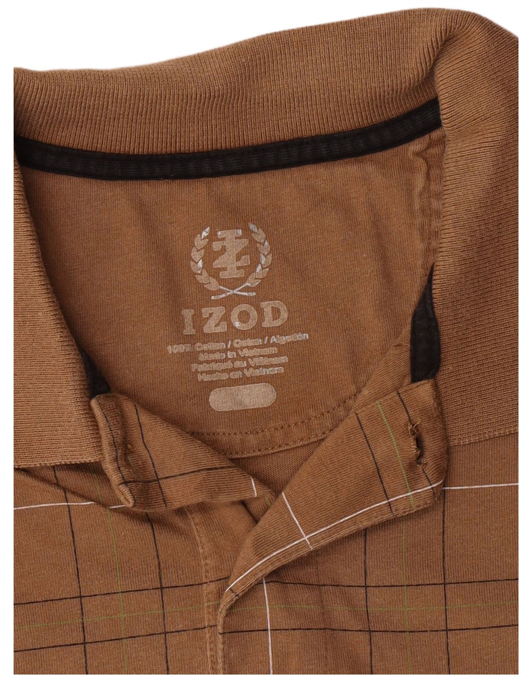 Izod Ανδρικό Πόλο Μπλουζάκι Μεσαίο Καφέ Γεωμετρικό Βαμβάκι