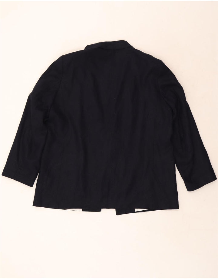 Zara Γυναικείο Open Blazer Jacket UK 20 2XL Navy Blue Λευκό