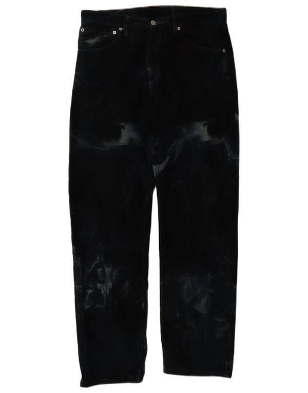 Levi's Mens 521 Straight Corduroy Παντελόνι W34 L32 Navy Blue Tie Dye Cotton