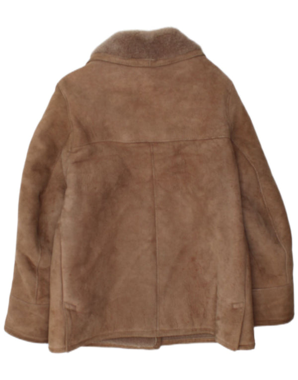 Vintage Γυναικείο Oversized Shearling Jacket IT 36 XS Καφέ Δέρμα αρνιού
