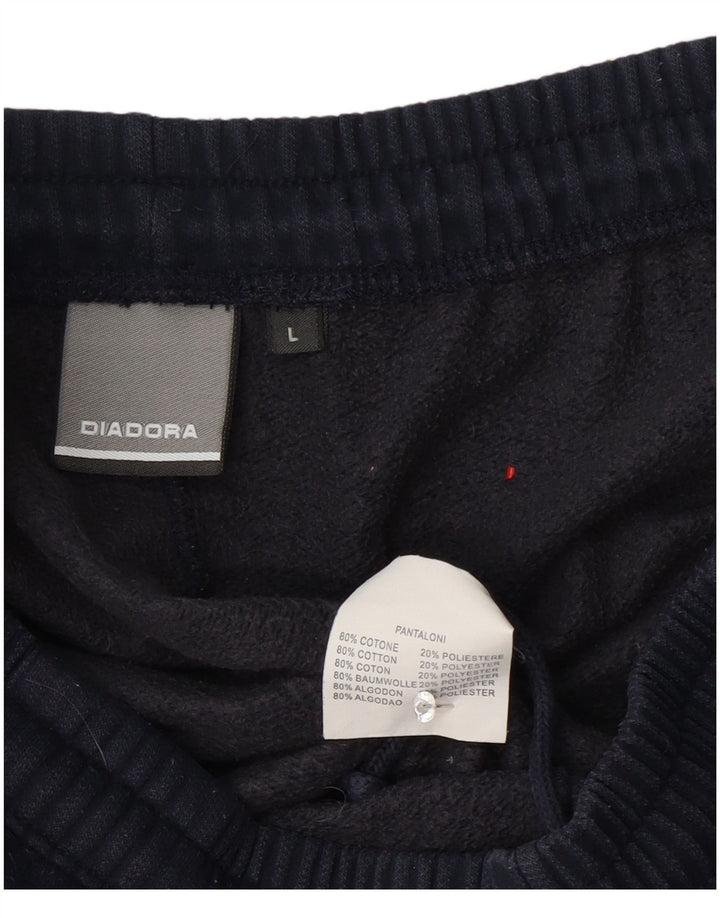 Ανδρική αθλητική φόρμα Diadora Παντελόνι μεγάλο navy μπλε βαμβακερό