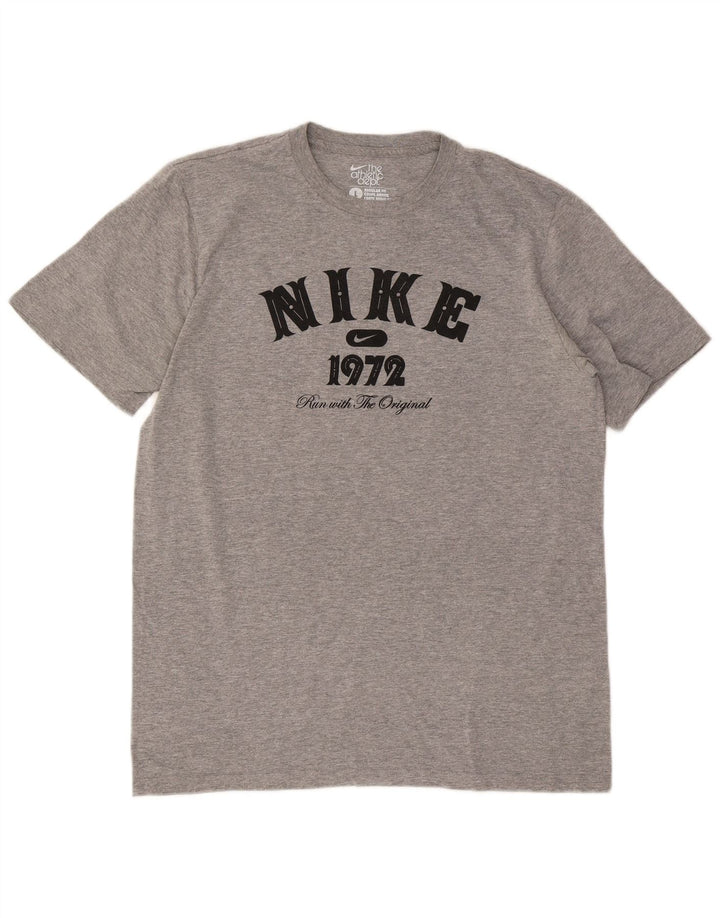 Ανδρικό μπλουζάκι Nike με γραφικό κανονικό φόρεμα, τοπ με μεγάλο γκρι χρώμα