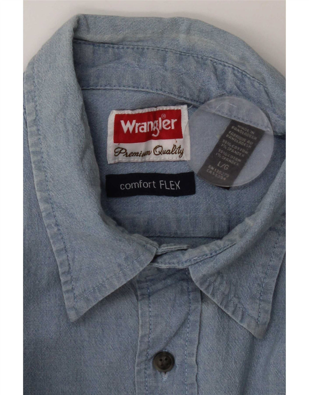 Ανδρικό τζιν πουκάμισο Wrangler μεγάλο μπλε βαμβακερό