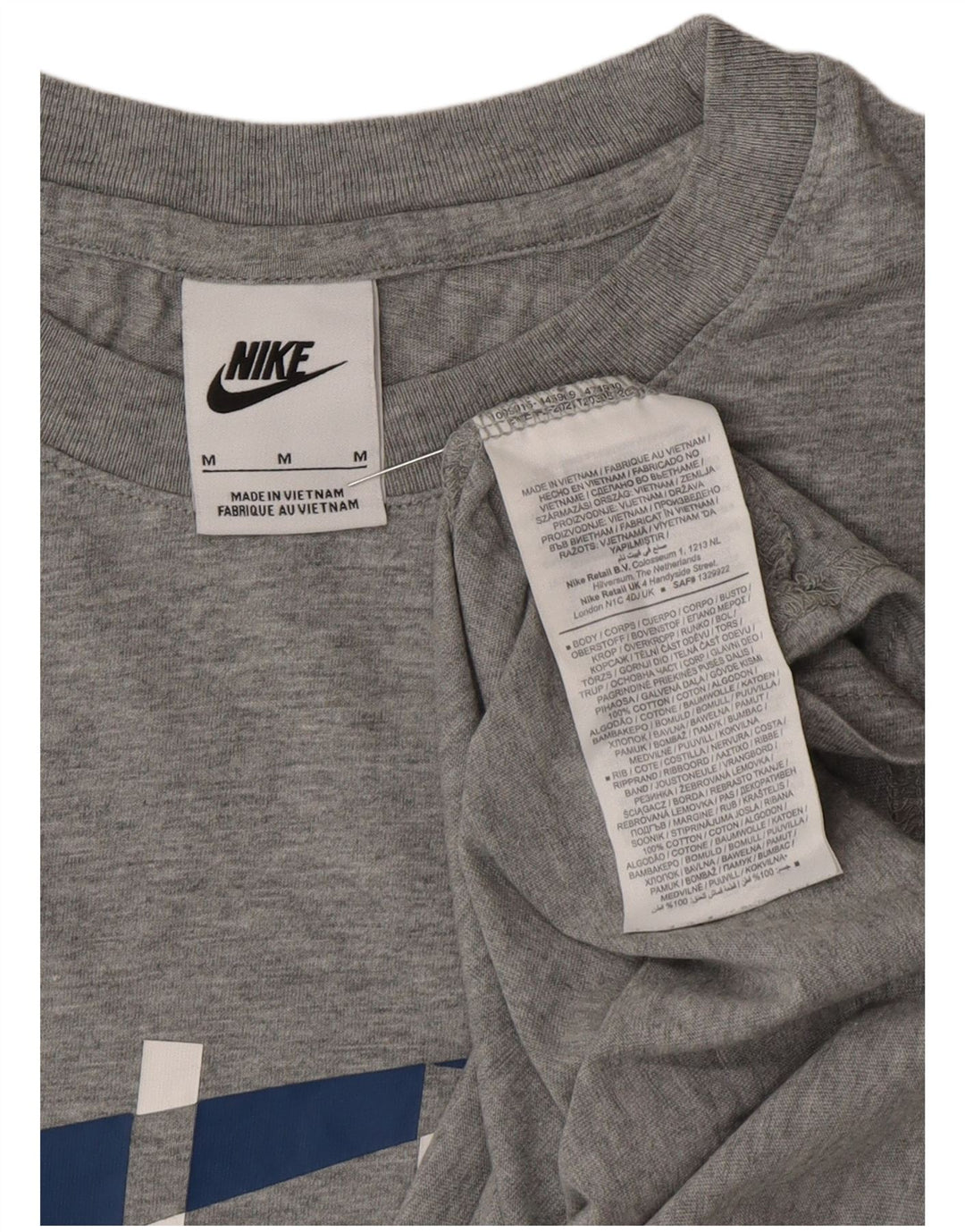 Ανδρικό γραφικό μπλουζάκι Nike, μεσαίο γκρι βαμβακερό