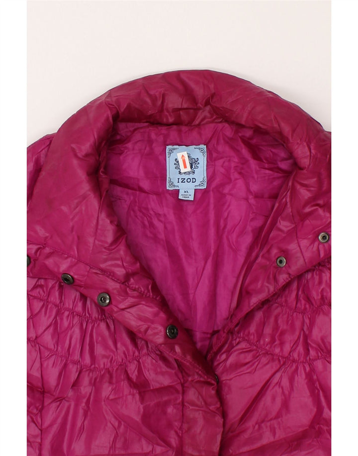 IZOD Womens Padded Gilet UK 18 XL Pink Polyester Vintage Izod and Second-Hand Izod from Messina Hembry 