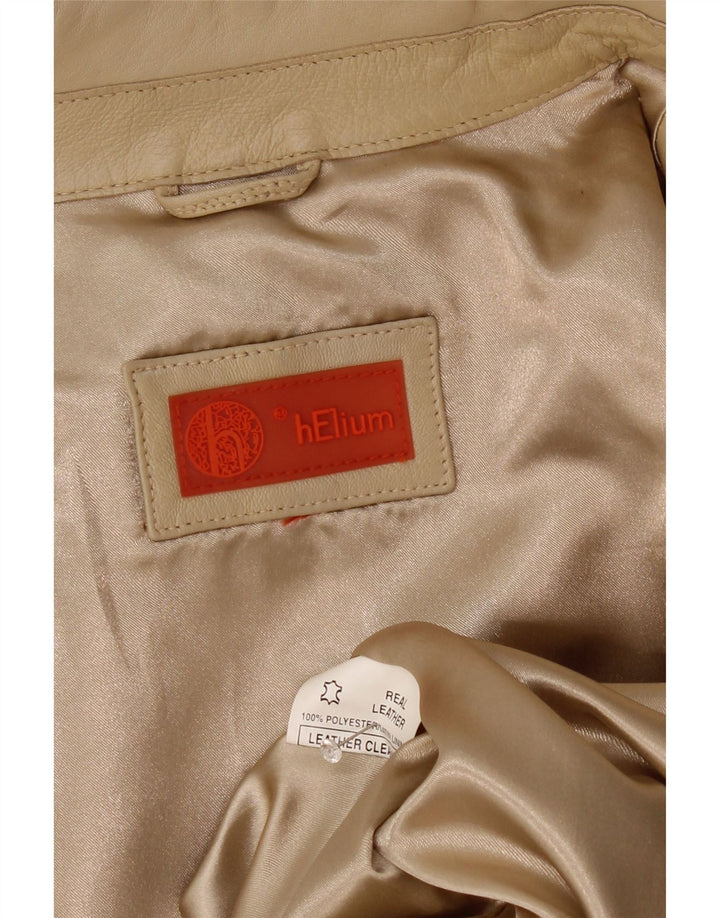 Helium Γυναικείο Crop Leather Jacket UK 14 Medium Beige Leather