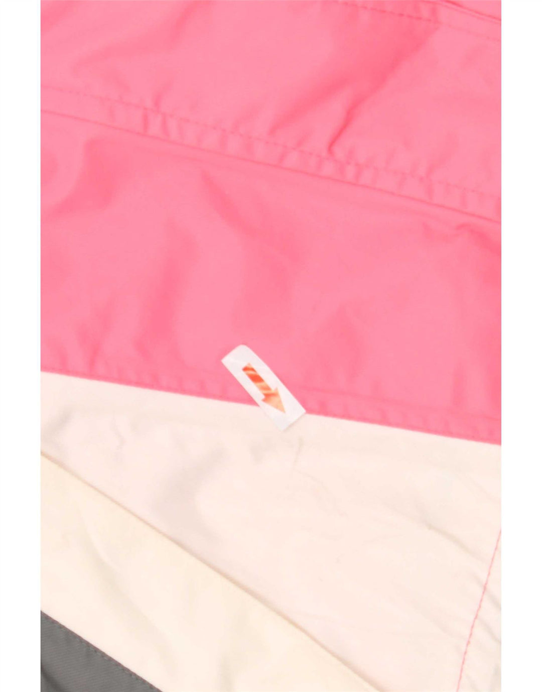 Vintage γυναικείο μπουφάν σκι με κουκούλα UK 12 Medium Pink Colourblock Polyamide