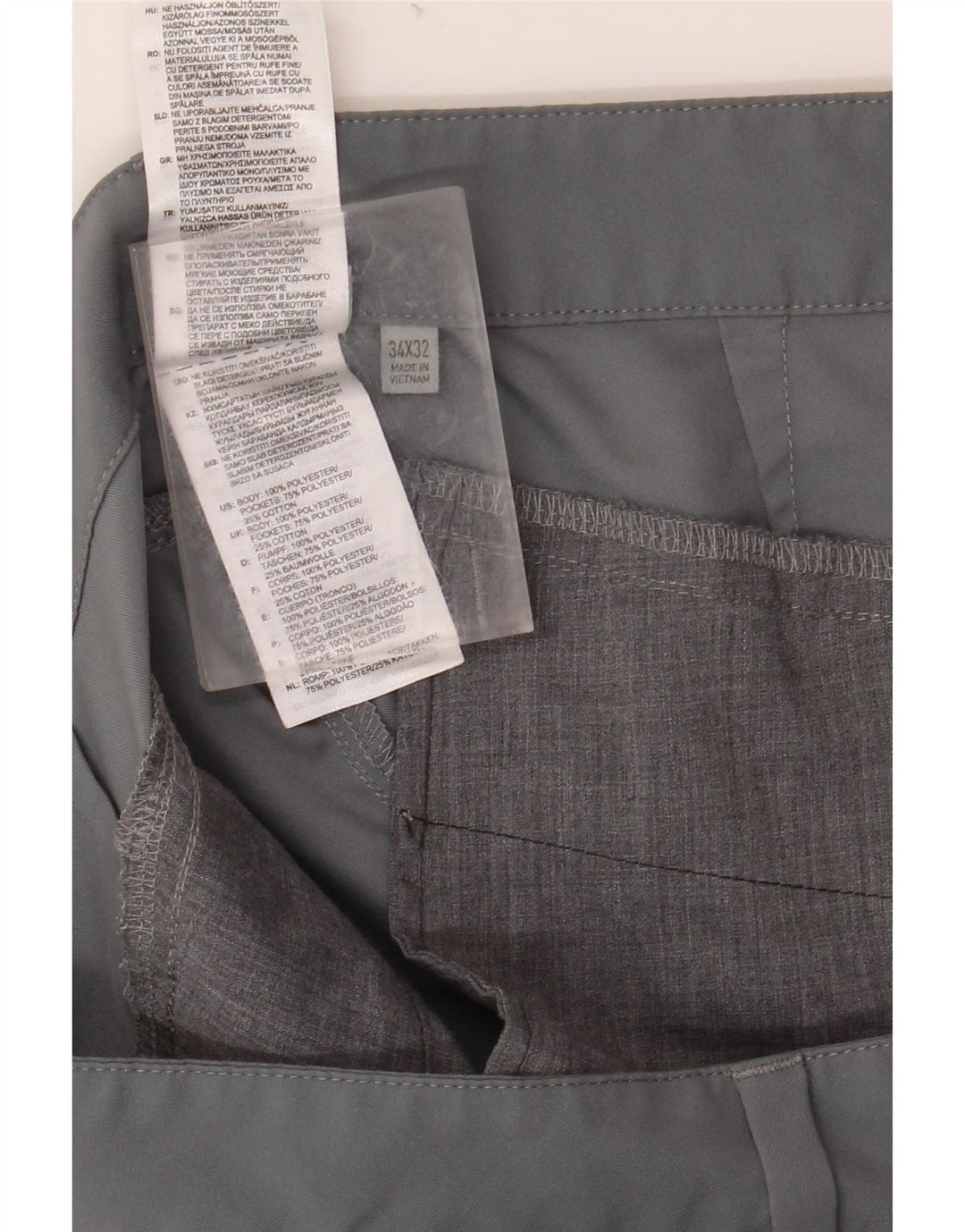 Ανδρικό παντελόνι Chino ADIDAS Slim W34 L32 Γκρι Πολυεστέρας