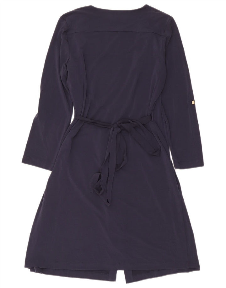 Γυναικείο μακρυμάνικο φόρεμα Calvin Klein UK 14 Medium Navy Blue Polyester