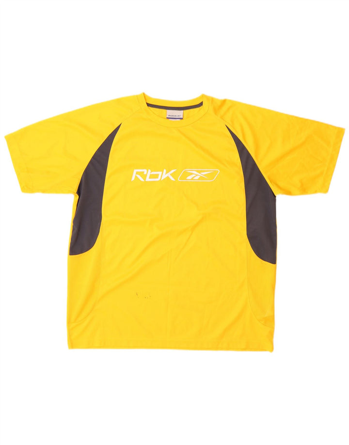 Ανδρικό γραφικό T-Shirt Reebok Top Large Yellow Colorblock Πολυεστέρας