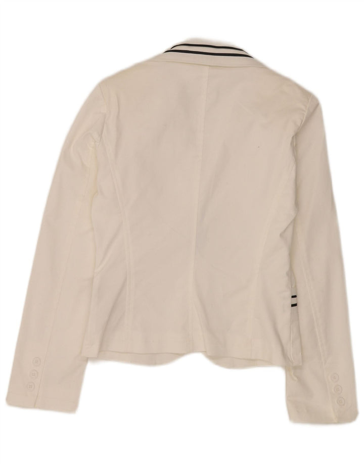 Vintage Γυναικείο Μπουφάν Blazer IT 44 Μεσαίο Λευκό Βαμβακερό