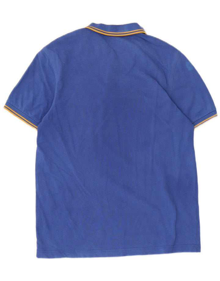 Fred Perry Ανδρικό πουκάμισο Polo από μεσαίο μπλε βαμβακερό