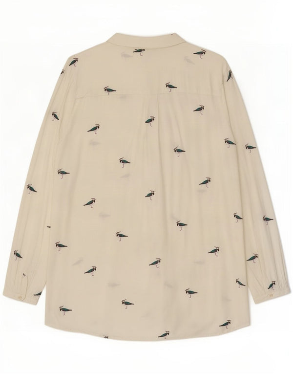 Joules Γυναικεία Abstract Pattern Μπλούζα υπερμεγέθη πουκάμισο UK 18 XL Λευκό