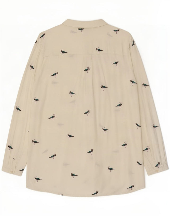 Joules Γυναικεία Abstract Pattern Μπλούζα υπερμεγέθη πουκάμισο UK 18 XL Λευκό