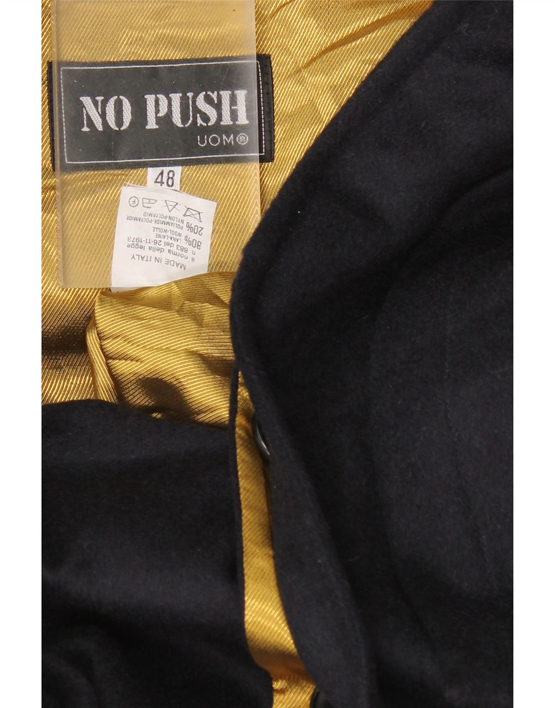 Vintage Ανδρικό Πανωφόρι με Κουκούλα IT 48 Μαλλί μεσαίου Navy