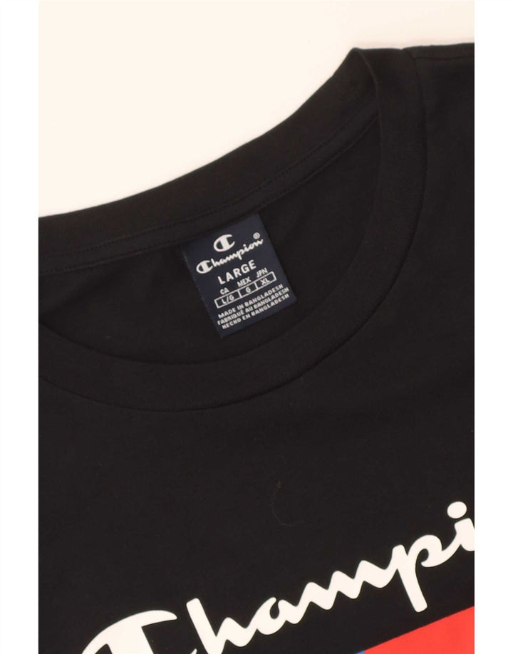 Ανδρικό T-Shirt Champion Graphic Top Large Μαύρο