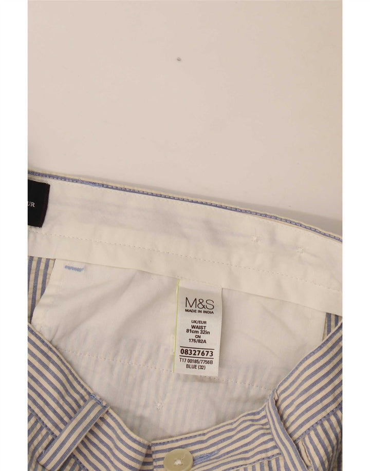 Ανδρικό σορτς Chino Marks & Spencer W32 Βαμβακερό μεσαίο μπλε ρίγες