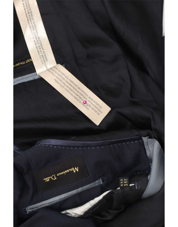 Massimo Dutti Ανδρικό σακάκι με 2 κουμπιά μπλέιζερ IT 48 μεσαίου μπλε μαλλί