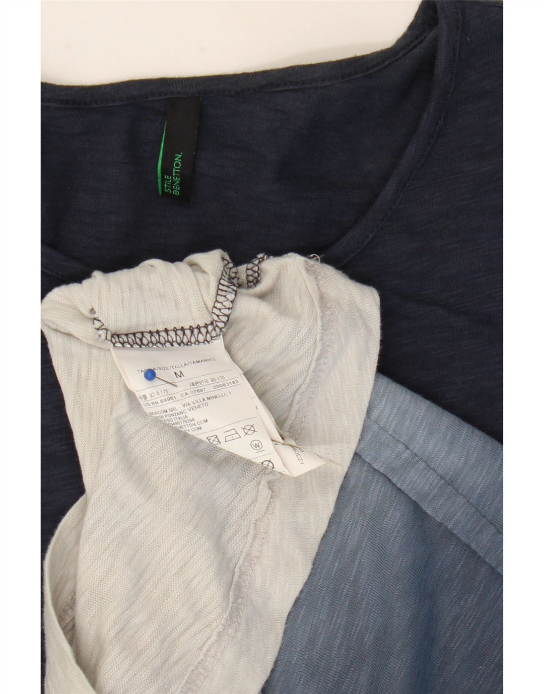 BENETTON Ανδρικό T-Shirt Τοπ μεσαίο μπλε ναυτικό χρώμα, βαμβακερό