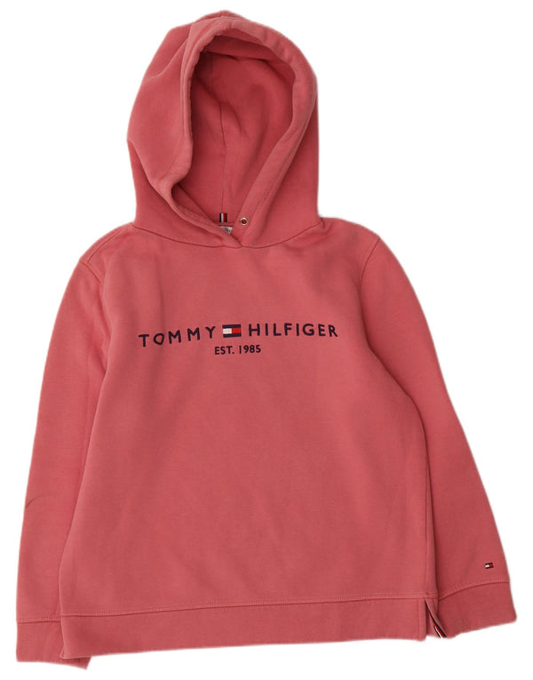 Tommy Hilfiger Γυναικείο Γραφικό Hoodie Jumper UK 14 Medium Pink Cotton