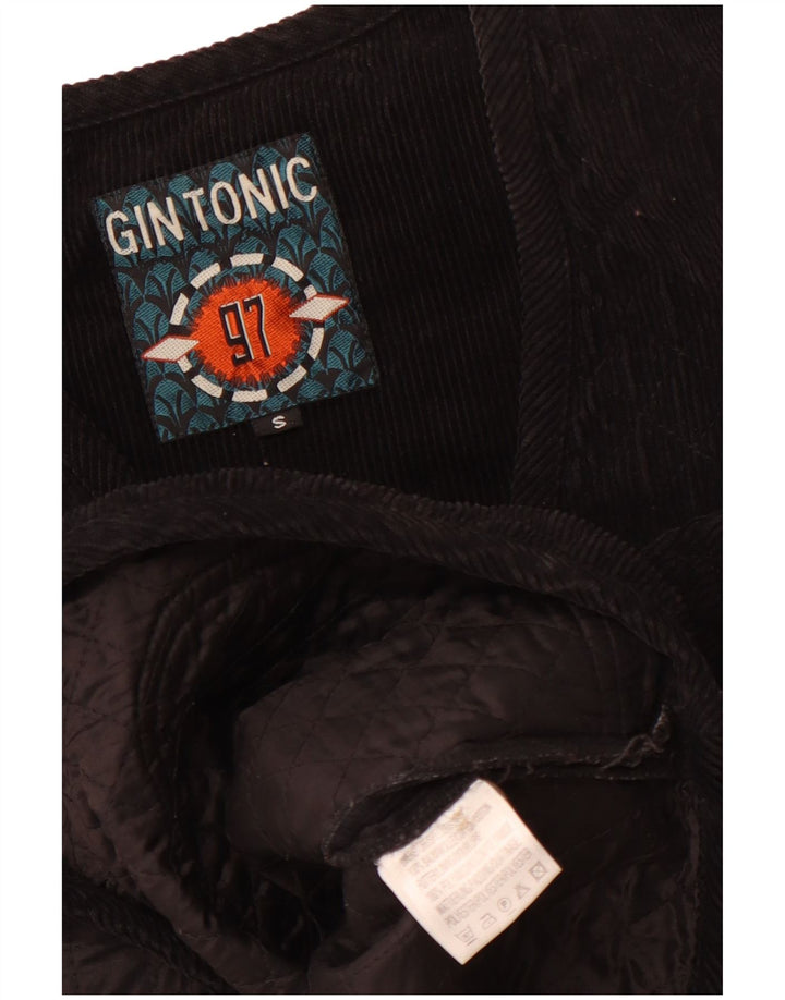 GIN TONIC Ανδρικό καπιτονέ κοτλέ Gilet UK 36 Small Black Cotton