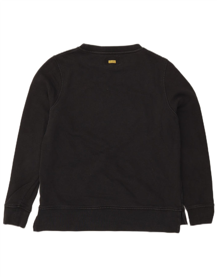 BARBOUR Γυναικείο Φούτερ γραφικό Jumper UK 12 Μεσαίο μαύρο βαμβακερό