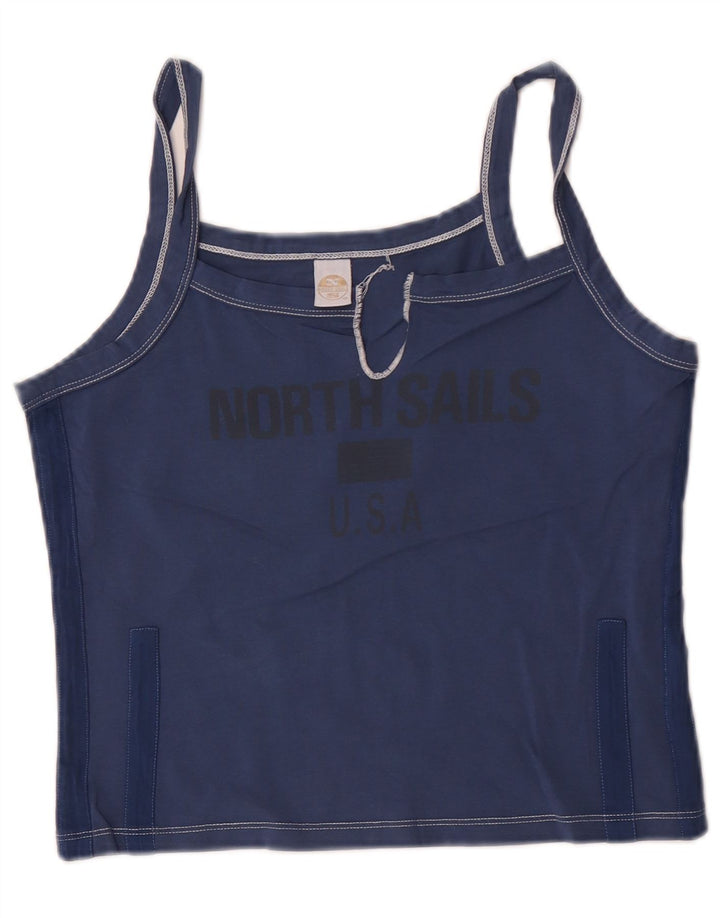 North Sails Γυναικεία γραφικά Cami Top UK 14 Large Navy Blue Cotton
