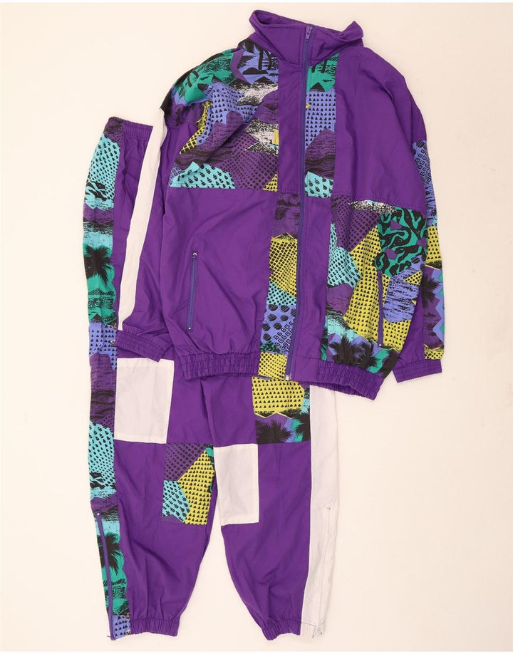 Vintage γυναικεία φαρδιά φαρδιά φόρμα UK 16 Large Purple Patchwork