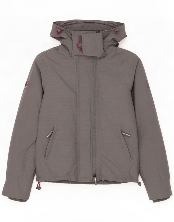 Superdry Γυναικείο Windcheater Hooded Windbreaker Jacket UK 10 Small Grey