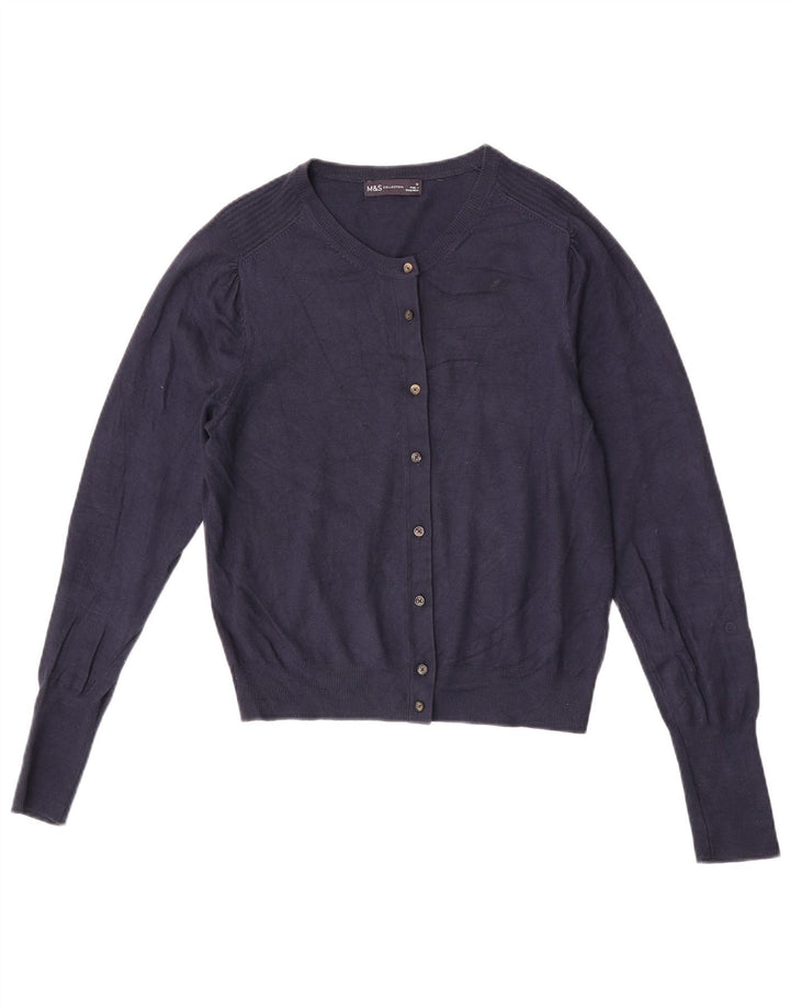 Marks & Spencer Γυναικεία ζακέτα πουλόβερ UK 12 Medium Navy Blue Viscose