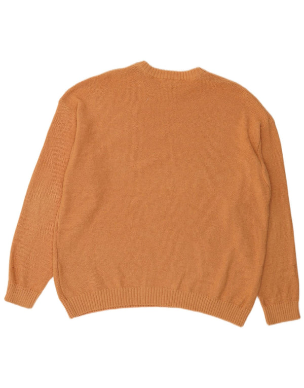 Ανδρικό πουλόβερ Zara Crew Neck Jumper Μεγάλο Πορτοκαλί Βαμβακερό
