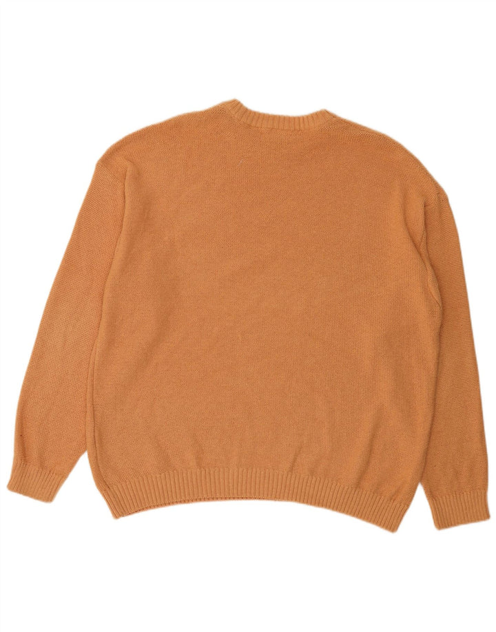 Ανδρικό πουλόβερ Zara Crew Neck Jumper Μεγάλο Πορτοκαλί Βαμβακερό