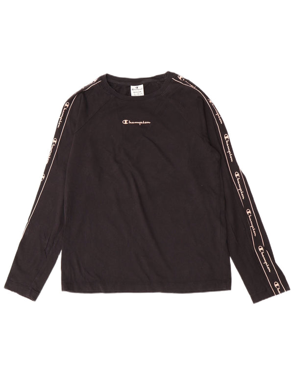 Champion Womens Graphic Top μακρυμάνικο UK 12 Medium Black