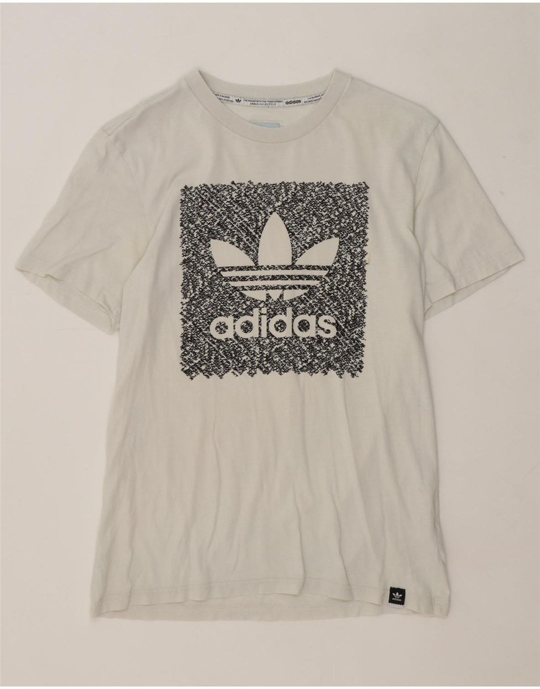Ανδρικό γραφικό T-Shirt Adidas Top Μικρό λευκό βαμβακερό