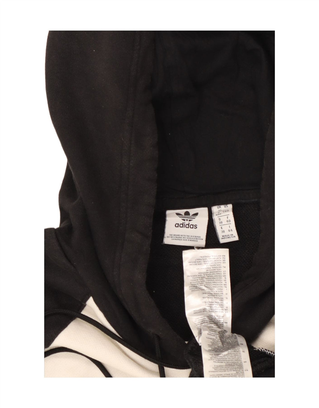 Γυναικεία κουκούλα με κουκούλα μεγάλου μεγέθους ADIDAS UK 12 μεσαίο μαύρο χρώμα