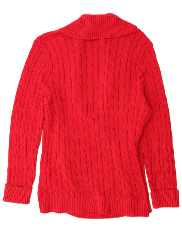 Ralph Lauren Γυναικείο πουλόβερ Longline Cardigan UK 18 XL κόκκινο βαμβακερό