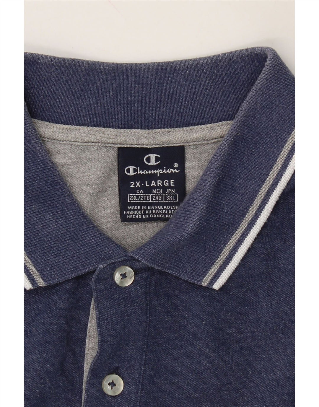 CHAMPION Mens Polo Shirt 2XL Navy Blue Vintage Champion and Second-Hand Champion from Messina Hembry 