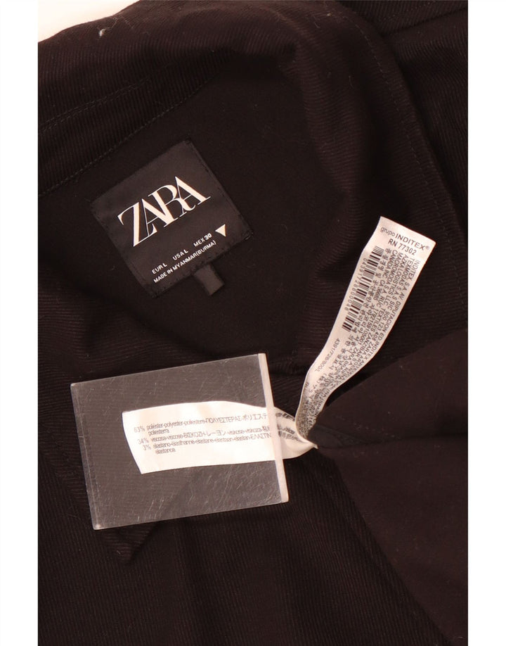Zara Γυναικείο Oversized Bomber Jacket UK 16 Large Black Polyester