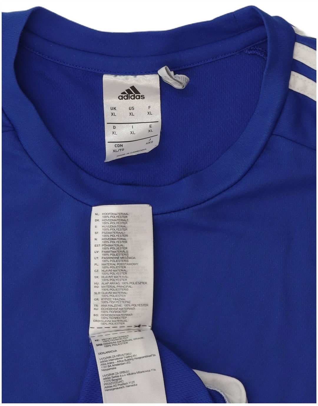 Ανδρικό T-Shirt Climalite Adidas Top XL Blue Colorblock Polyester