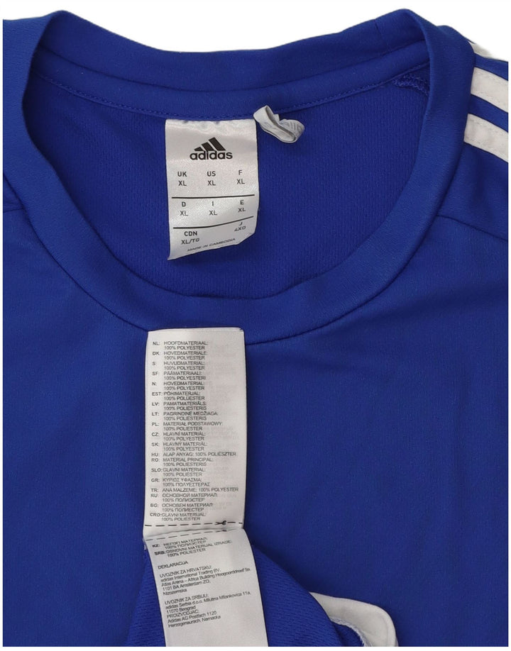Ανδρικό T-Shirt Climalite Adidas Top XL Blue Colorblock Polyester