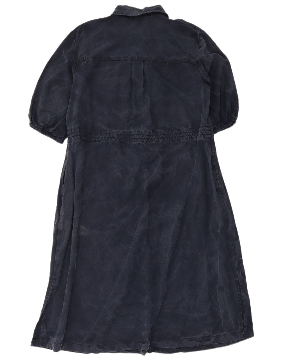 Γυναικείο μάξι γαλλικό φόρεμα UK 14 Medium Navy Blue Lyocell