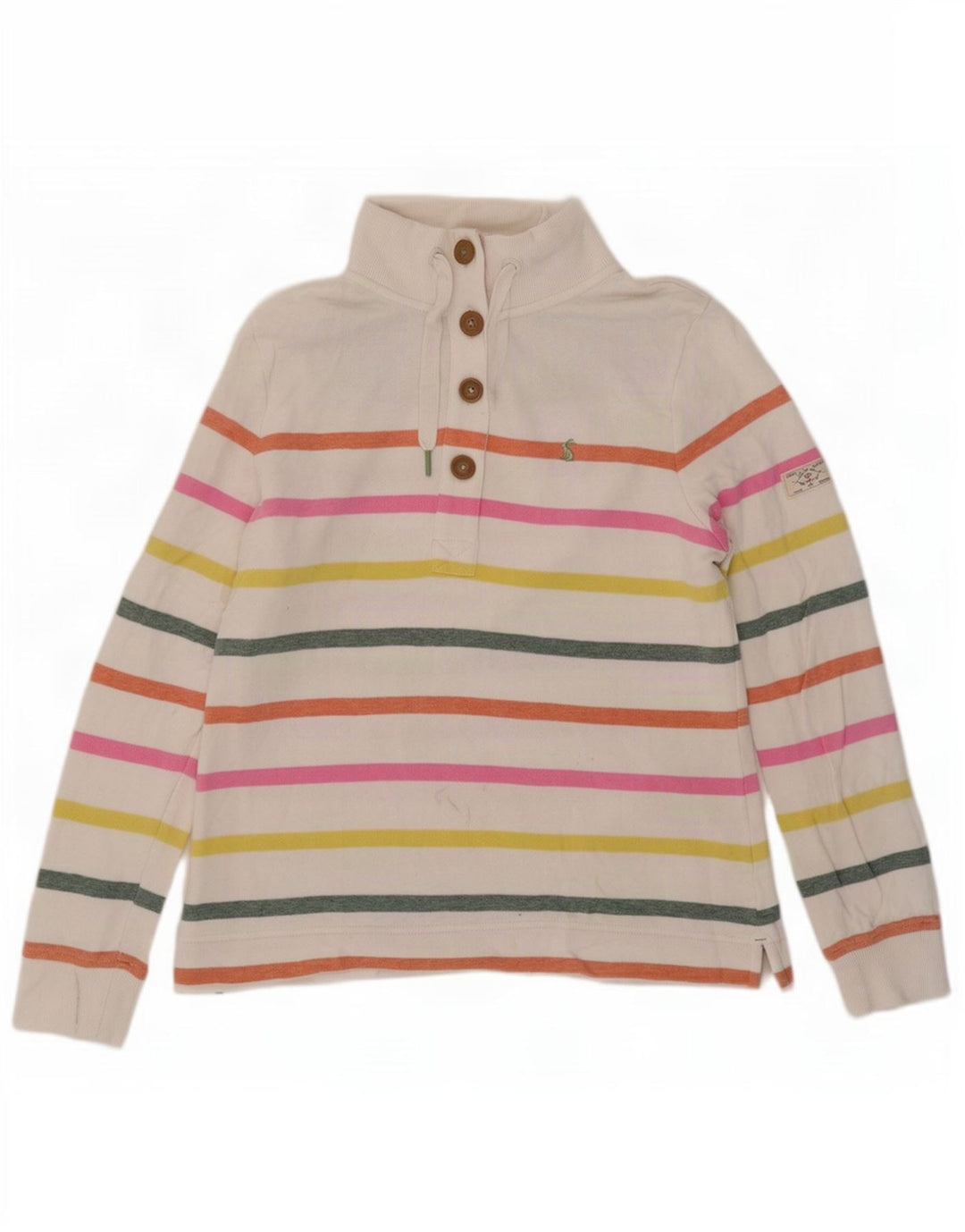 Joules Γυναικεία φούτερ με λαιμόκοψη Jumper UK 10 Small White ριγέ