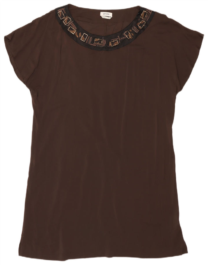 Persona Γυναικεία Μπλούζα Top Size 23 Μεσαίο Καφέ Βισκόζη