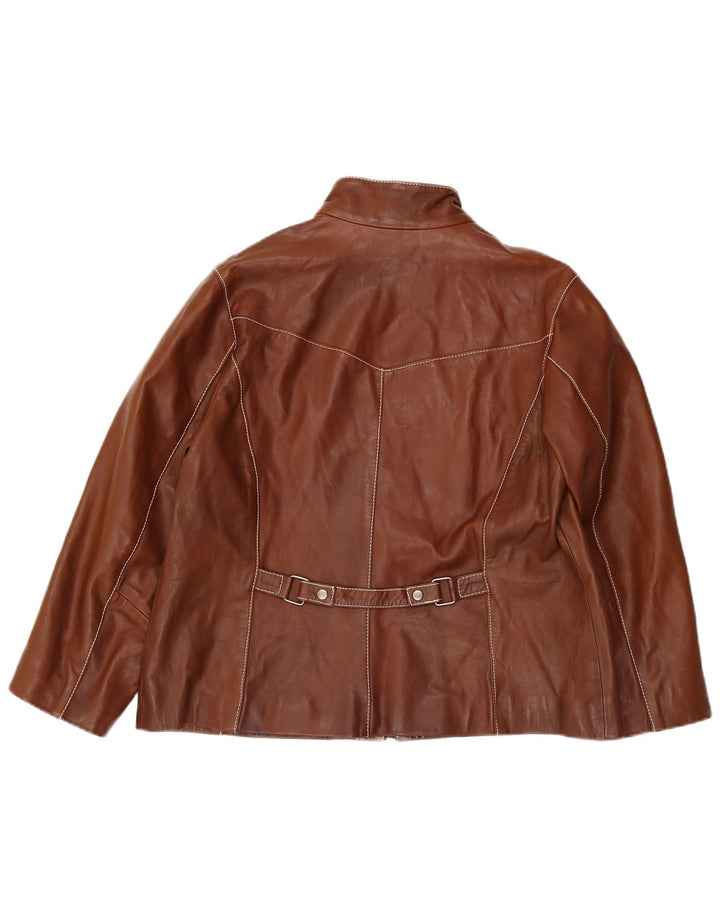 Persona Γυναικείο Oversized Δερμάτινο Μπουφάν Μέγεθος 19 Μικρό Καφέ Δερμάτινο