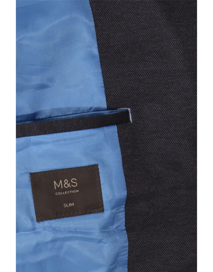 MARKS & SPENCER Ανδρικό μπουφάν μπλέιζερ με 2 κουμπιά με λεπτή εφαρμογή UK 46 XL Navy Blue