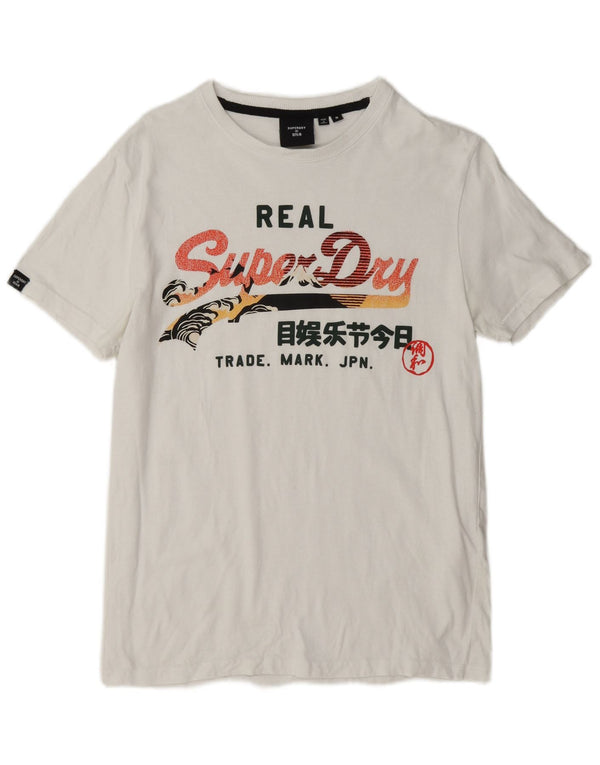 Ανδρικό γραφικό μπλουζάκι Superdry, μεσαίο λευκό βαμβακερό