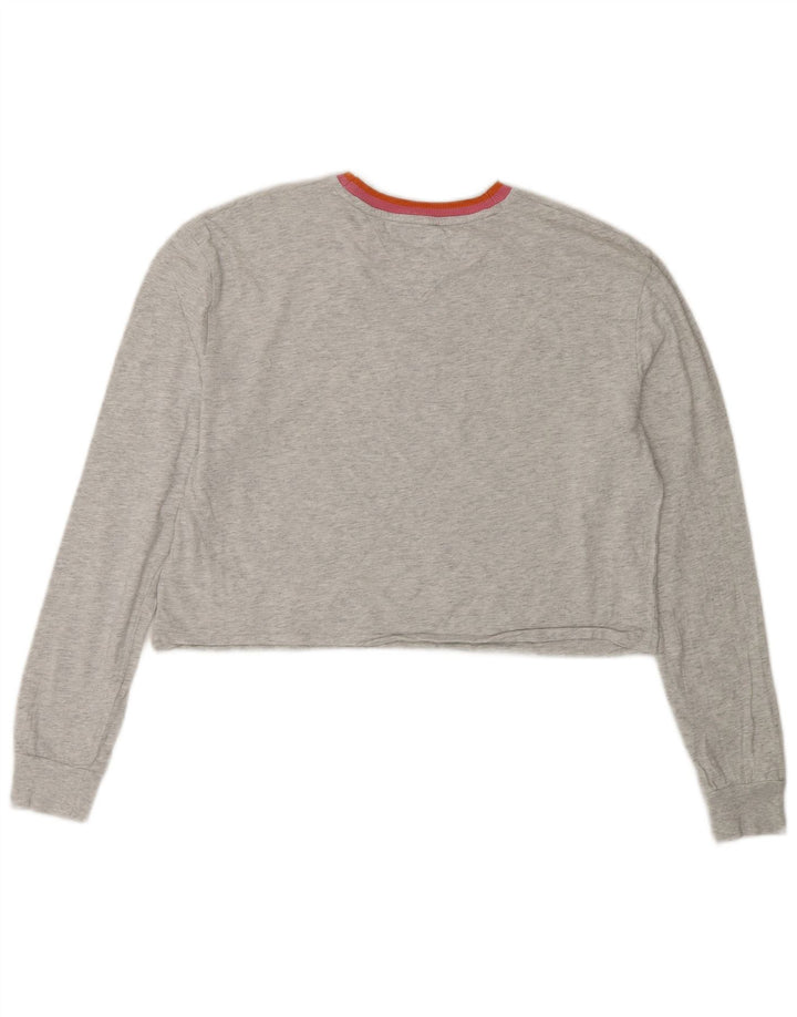 Tommy Hilfiger γυναικείο υπερμεγέθη Crop μακρυμάνικο UK 10 Small Grey