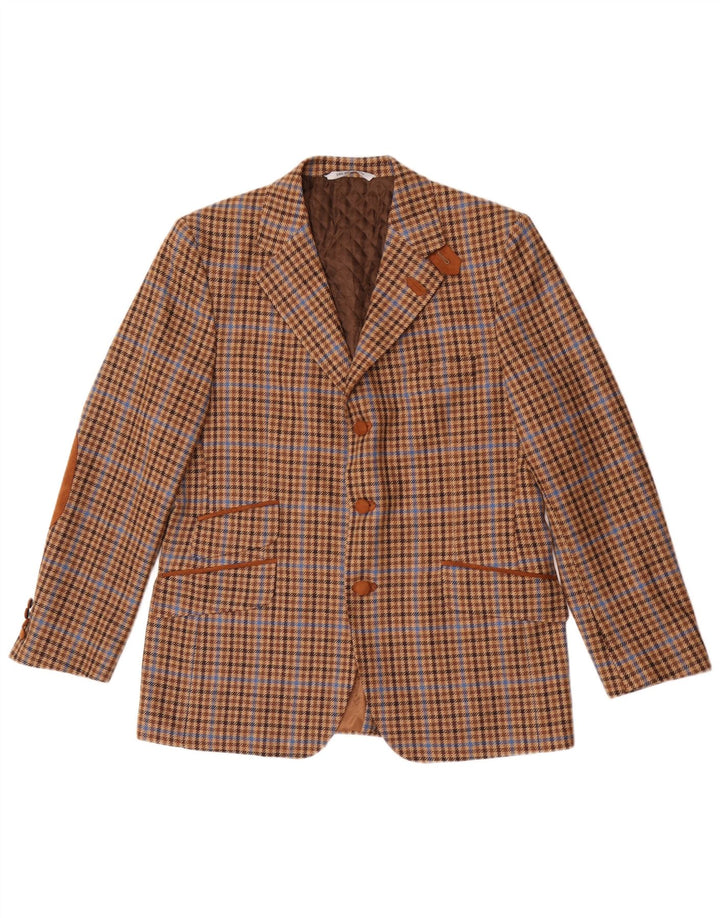 Ανδρικό μπουφάν Bostonian 3 Button Blazer IT 52 XL Brown Houndstooth Wool