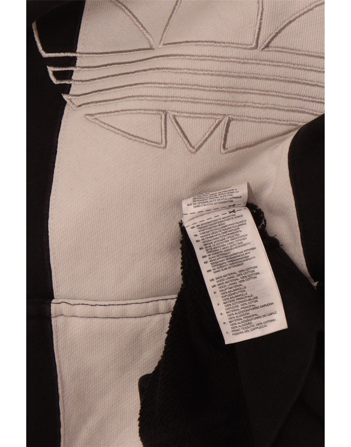 Ανδρικό γραφικό κουκούλα ADIDAS, μεγάλο μαύρο χρώμα, βαμβακερό