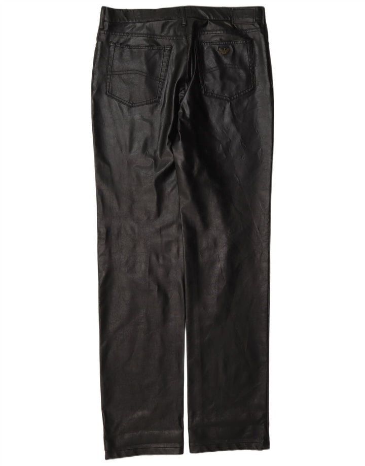 Armani Γυναικείο Δερμάτινο Παντελόνι W30 L35 Μαύρο